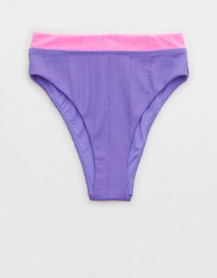 Aerie Crinkle High Cut Cheeky Bikini Bottom