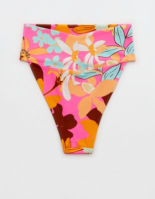 Aerie Banded High Cut Cheeky Bikini Bottom
