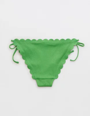 Aerie Waffle Scalloped String Cheeky Bikini Bottom