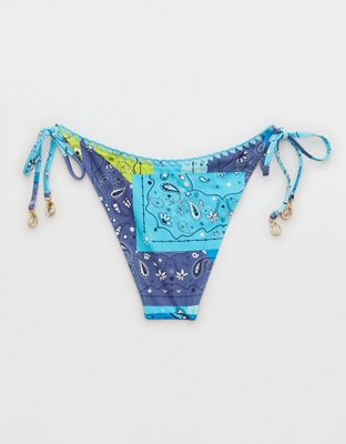 Aerie Crochet Trim Low Rise Tie Cheekiest Bikini Bottom