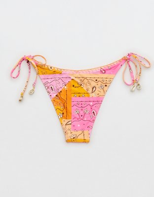 Aerie Crochet Trim Low Rise Tie Cheekiest Bikini Bottom