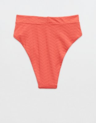 Aerie Jacquard High Cut Cheeky Bikini Bottom