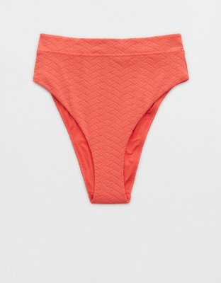 Aerie Jacquard High Cut Cheeky Bikini Bottom