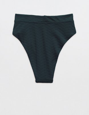 Aerie Jacquard High Cut Cheeky Bikini Bottom