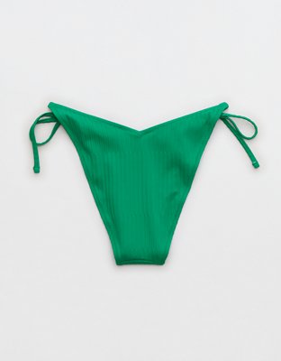 Aerie Textured Low Rise Tie Cheekiest Bikini Bottom