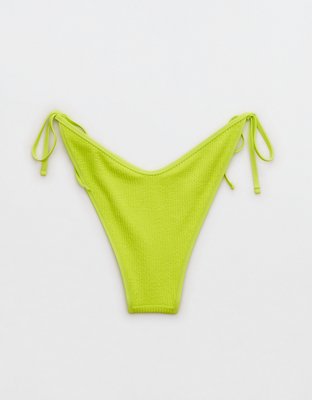 Aerie Crinkle Low Rise Tie Cheekiest Bikini Bottom