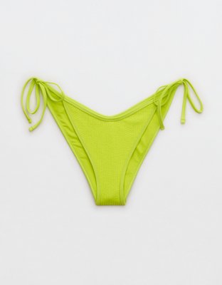 Aerie Crinkle Low Rise Tie Cheekiest Bikini Bottom