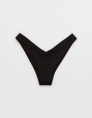 Aerie Bottom de bikini cheeky arrugado con escote V bajo