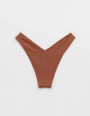 Aerie Bottom de bikini Cheeky arrugado con escote V bajo