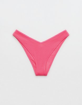 Aerie Bottom de bikini cheeky arrugado con escote V bajo