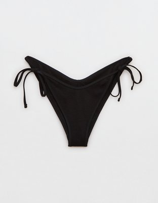 Aerie Bottom de Bikini Cheekiest Tiro Bajo Arrugado con Lazo