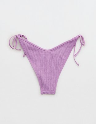 Aerie Crinkle Low Rise Tie Cheekiest Bikini Bottom