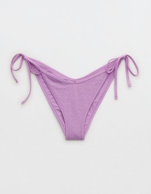 Aerie Crinkle Low Rise Tie Cheekiest Bikini Bottom