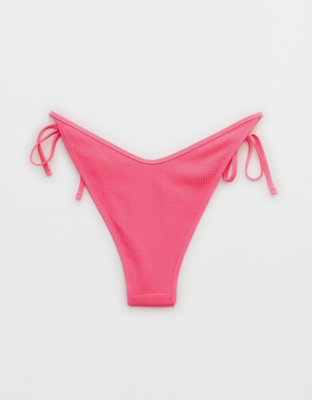 Aerie Crinkle Low Rise Tie Cheekiest Bikini Bottom