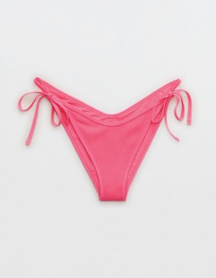 Aerie Crinkle Low Rise Tie Cheekiest Bikini Bottom