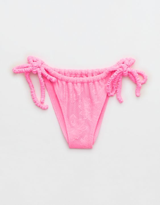 Aerie Lace Scrunchie Tie Cheekiest Bikini Bottom