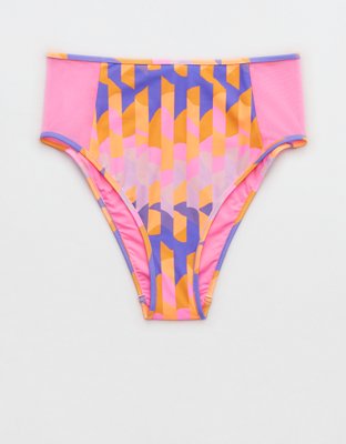 Aerie Mesh High Cut Cheeky Bikini Bottom