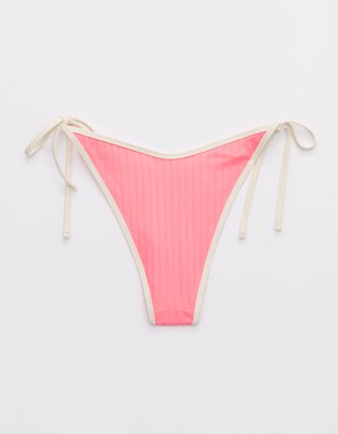 Aerie Wide Rib Low Rise Tie Cheekiest Bikini Bottom