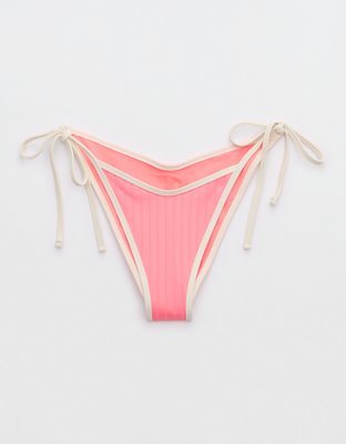 Aerie Wide Rib Low Rise Tie Cheekiest Bikini Bottom