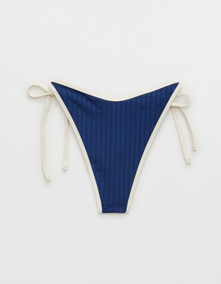 Aerie Wide Rib Low Rise Tie Cheekiest Bikini Bottom