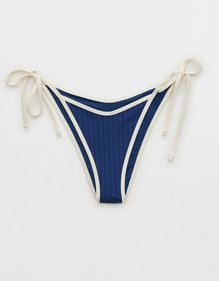 Aerie Wide Rib Low Rise Tie Cheekiest Bikini Bottom