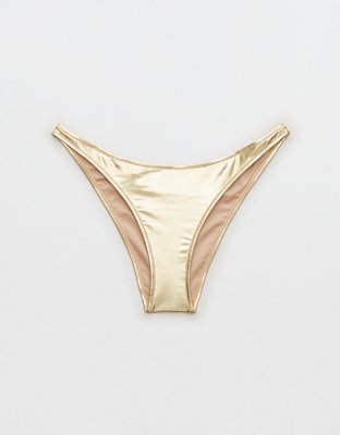 Aerie Metallic Low Rise Cheeky Bikini Bottom