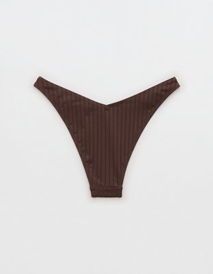Aerie Wide Rib Low Rise Ring Cheeky Bikini Bottom