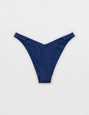 Aerie Wide Rib Low Rise Ring Cheeky Bikini Bottom
