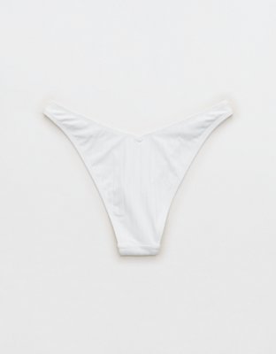 Aerie Wide Rib Low Rise Ring Cheeky Bikini Bottom