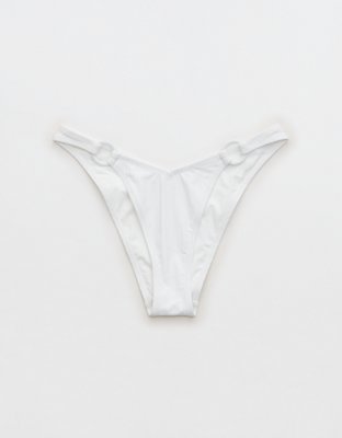 Aerie Wide Rib Low Rise Ring Cheeky Bikini Bottom