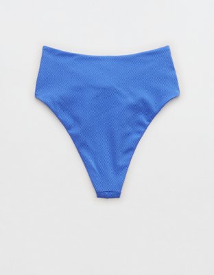 Aerie Shine Pique Twist High Cut Bikini Bottom
