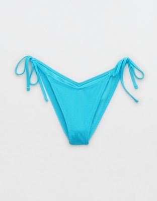 Aerie Bottom de bikini cheekiest low rise de piqué con brillo y lazo