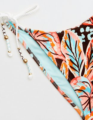 Aerie Buzzed Terry Low Rise Side Tie Cheekiest Bikini Bottom