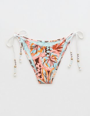 Aerie Buzzed Bottom de Bikini Cheekiest Tiro Bajo de Felpa con Lazo Lateral