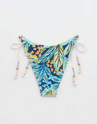 Aerie Buzzed Terry Low Rise Side Tie Cheekiest Bikini Bottom