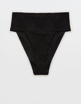 Aerie Bottom de Bikini Cheeky de Corte Alto con Encaje y Tiras