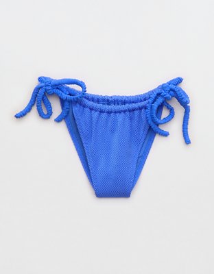 Bas de bikini le plus coquin à taille basse à nouer chouchou en piqué brillant Aerie