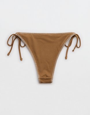 Aerie Shine Pique Cheekiest Tie Bikini Bottom