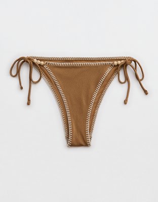 Aerie Shine Pique Cheekiest Tie Bikini Bottom