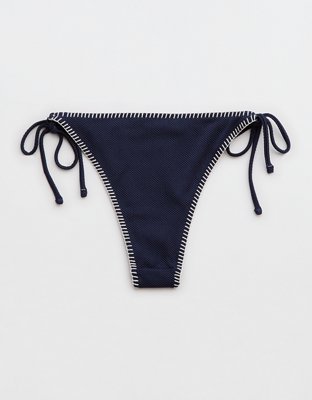 Aerie Bottom de Bikini Cheekiest de Piqué Brillante con Lazo