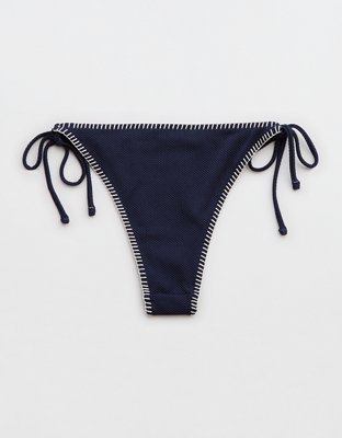 Aerie Shine Pique Cheekiest Tie Bikini Bottom