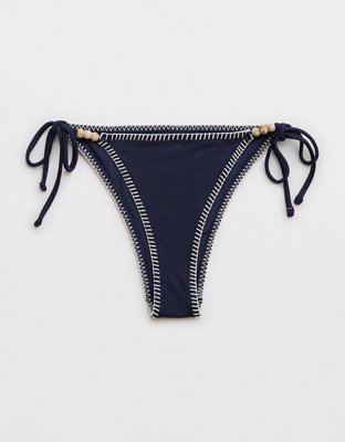 Aerie Shine Pique Cheekiest Tie Bikini Bottom