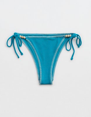 Aerie Shine Pique Cheekiest Tie Bikini Bottom