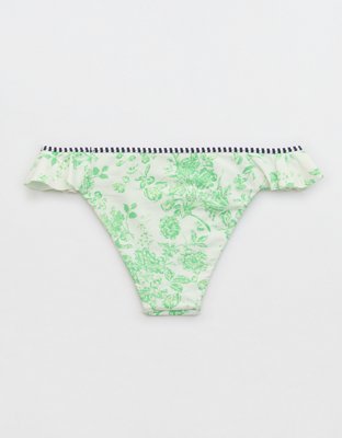 Aerie Low Rise Ruffle Cheeky Bikini Bottom
