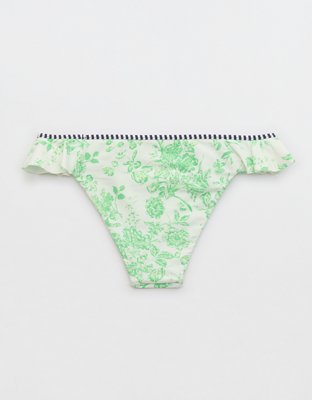 Aerie Low Rise Ruffle Cheeky Bikini Bottom