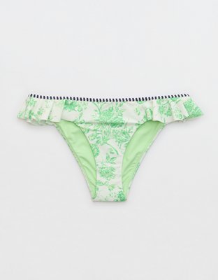 Aerie Low Rise Ruffle Cheeky Bikini Bottom