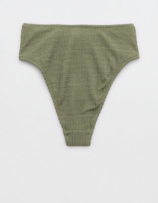 Aerie Shimmery Crinkle High Cut Cheeky Bikini Bottom