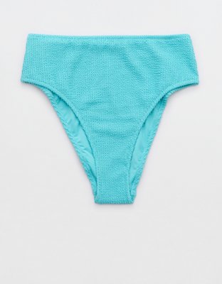 Aerie Shimmery Crinkle High Cut Cheeky Bikini Bottom