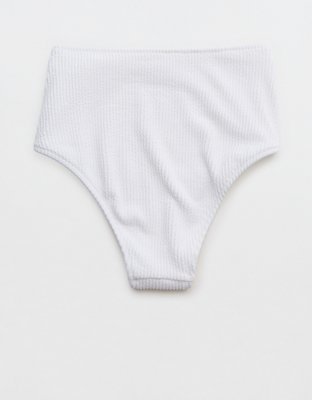 Aerie Bottom de Bikini Cheeky Cintura Alta Arrugado