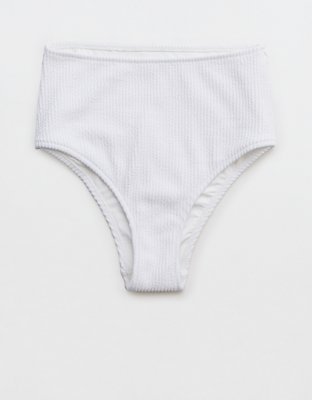 Aerie Bottom de Bikini Cheeky Cintura Alta Arrugado